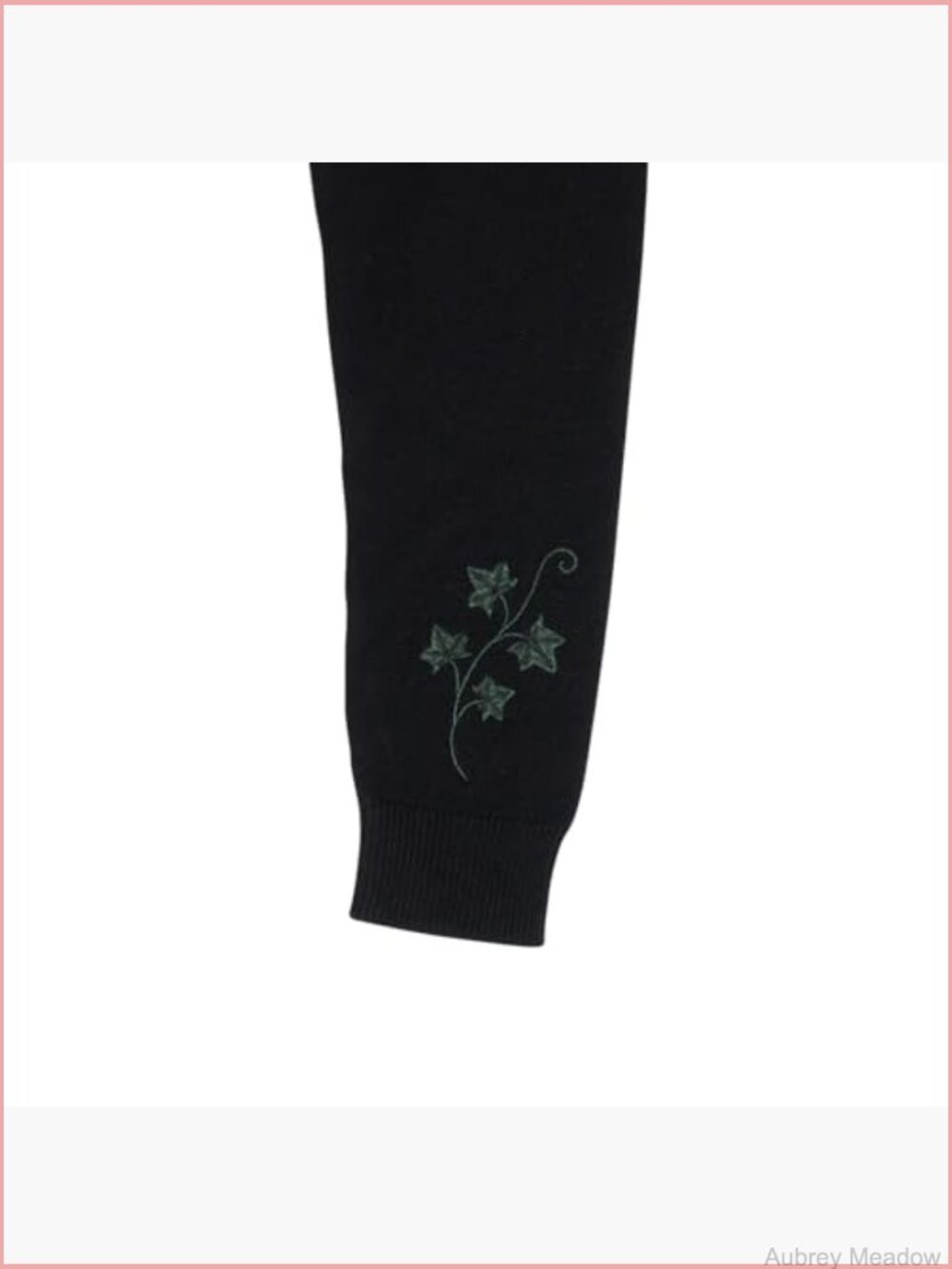 Embroidered Fox & Ivy Cardigan - Retro Woodland Knit Jumper, Button Front, Soft - Picture 5 of 7